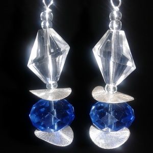 Crystal/Blue/Silver  Earrings
